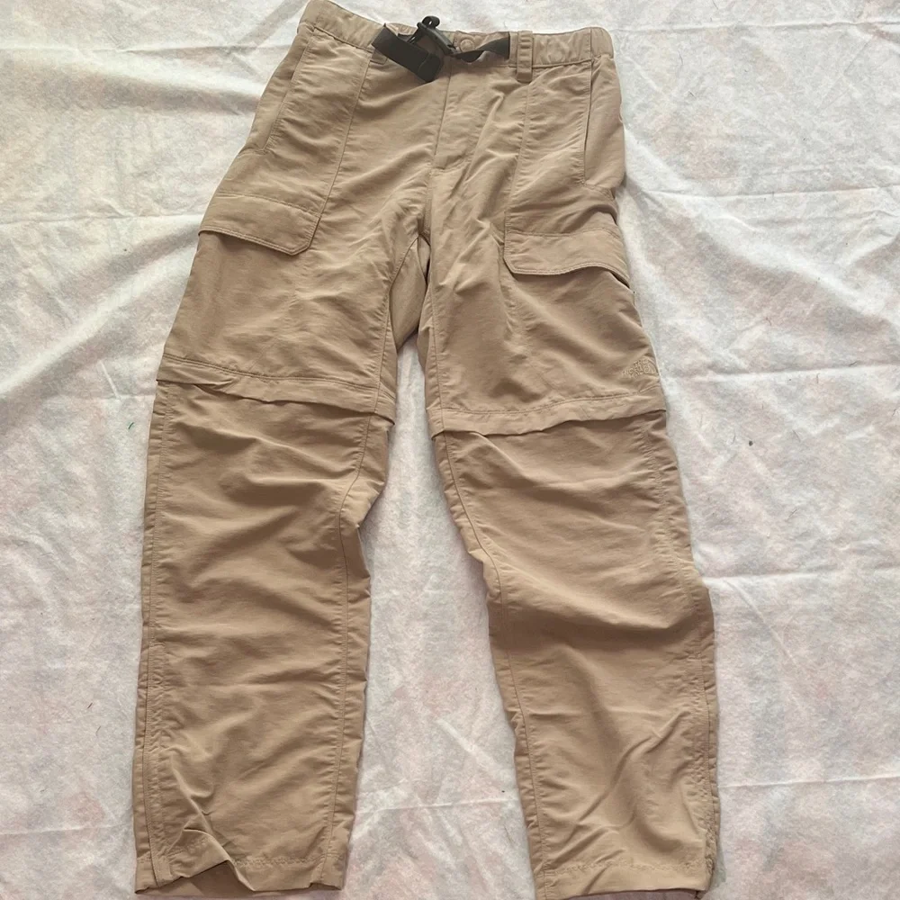 Mens North Face Convertible Pants Shorts Outdoors Hiking Tan Sz Small
